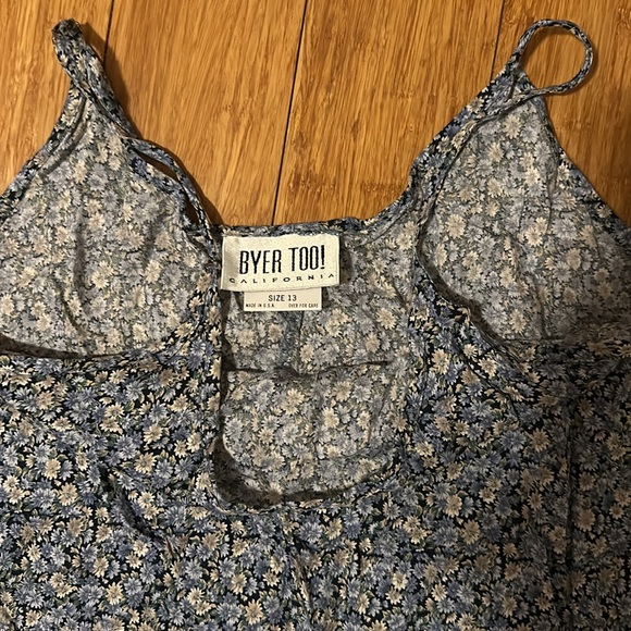 Vintage Byer Too Blue Floral Dress Size 13 - Picture 2 of 5